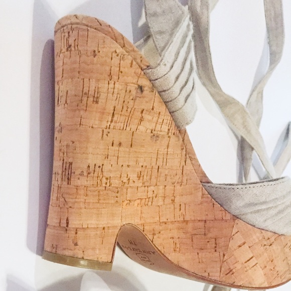 Ann Taylor Marley Cork Wedge Lace Up Gladiator - Picture 8 of 8